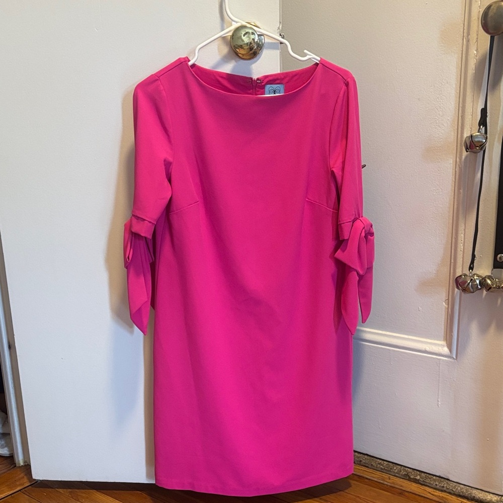 CeCe Vibrant Pink Long Sleeve Dress